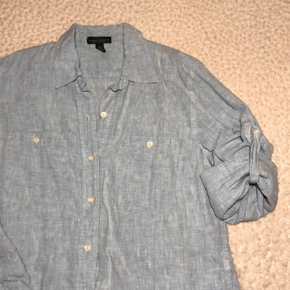 Ralph Lauren Denim-Like Button Up Top - Picture 2 of 5